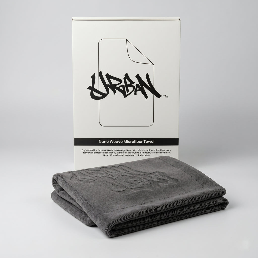 Prosop Nano Weave 1200 GSM lângă cutia Urban Clean Nano Weave Microfiber Towel